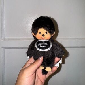 Monchhichi Black Colors Keychain from japan NWT